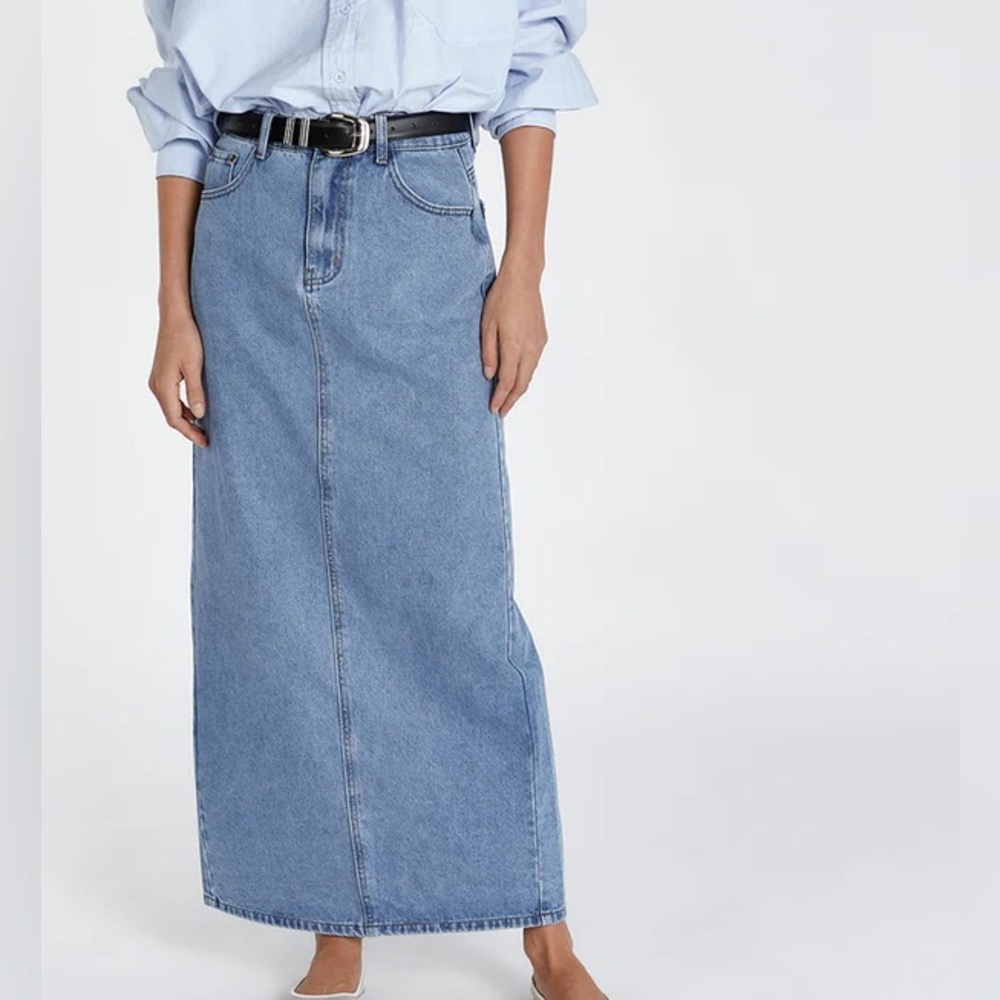 DISSH Light Blue Denim Maxi Skirt